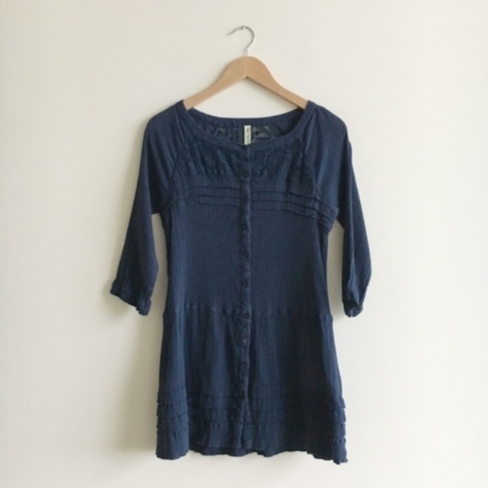 Free People Navy Blue Lacy Dress
